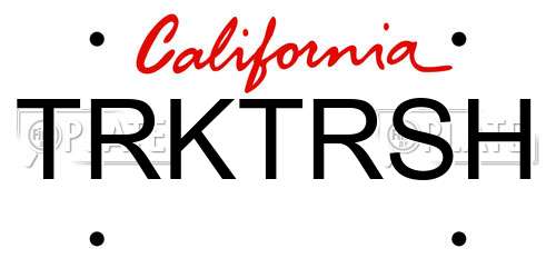 TRKTRSH California License Plate