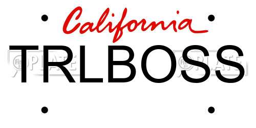 TRLBOSS California License Plate