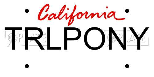 TRLPONY California License Plate