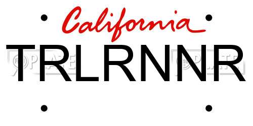 TRLRNNR California License Plate