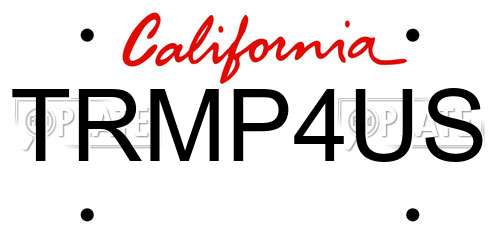 TRMP4US California License Plate