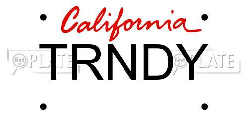 TRNDY California License Plate
