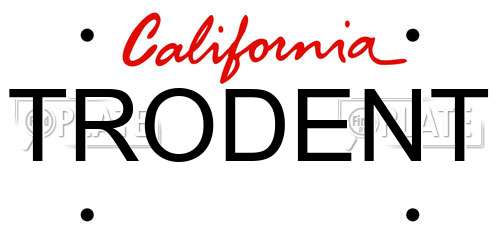 TRODENT California License Plate