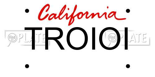 TROIOI California License Plate
