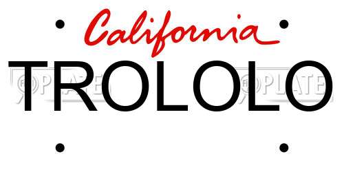 TROLOLO California License Plate