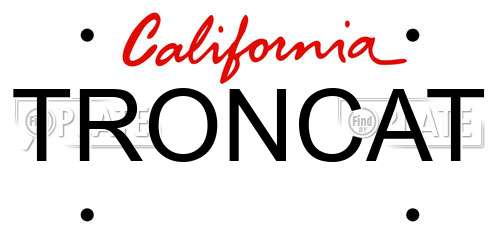 TRONCAT California License Plate