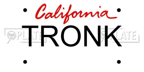 TRONK California License Plate