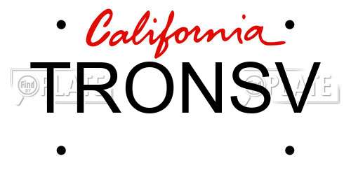 TRONSV California License Plate
