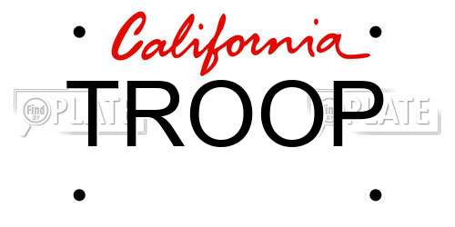 TROOP California License Plate