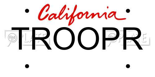TROOPR California License Plate