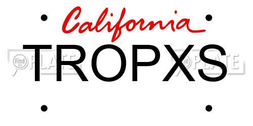 TROPXS California License Plate