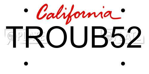 TROUB52 California License Plate