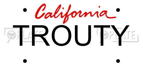 TROUTY California License Plate