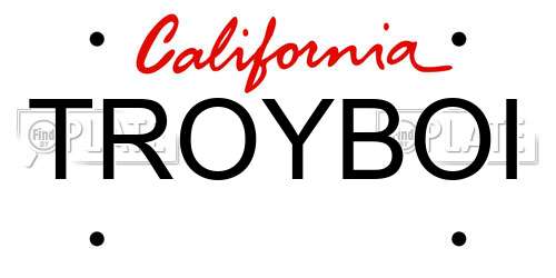TROYBOI California License Plate