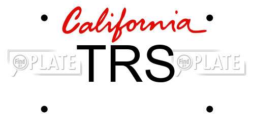TRS California License Plate