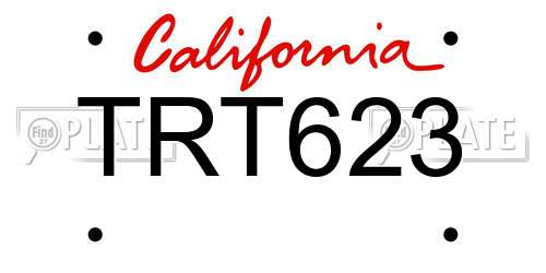 TRT623 California License Plate