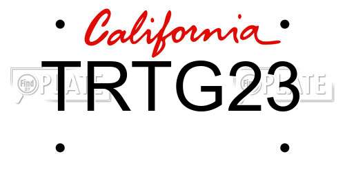 TRTG23 California License Plate
