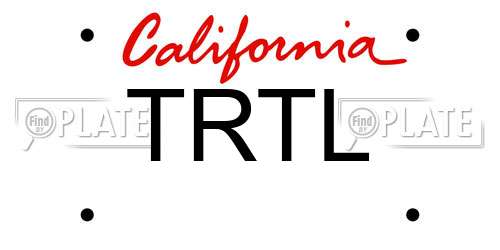 TRTL California License Plate