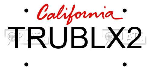 TRUBLX2 California License Plate