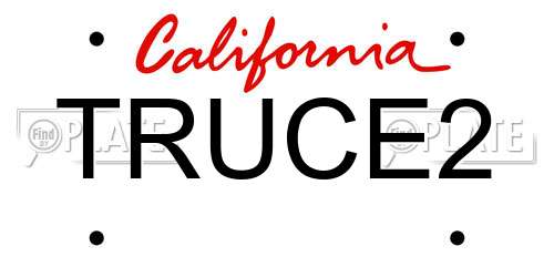 TRUCE2 California License Plate