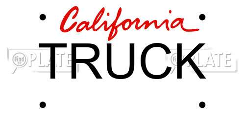 TRUCK California License Plate
