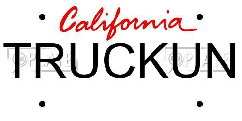 TRUCKUN California License Plate