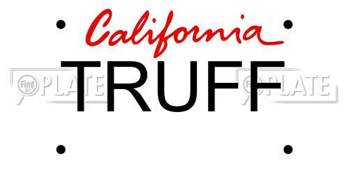 TRUFF California License Plate