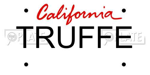 TRUFFE California License Plate