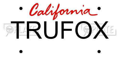 TRUFOX California License Plate