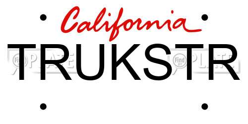 TRUKSTR California License Plate