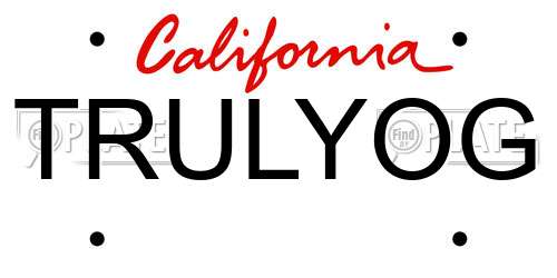TRULYOG California License Plate