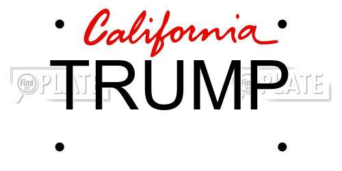 TRUMP California License Plate