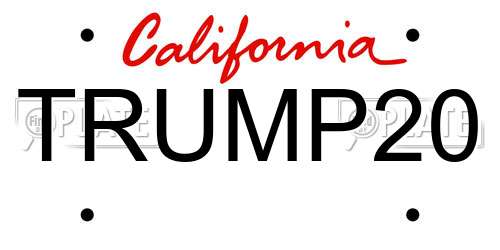 TRUMP20 California License Plate