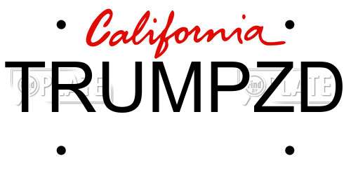 TRUMPZD California License Plate