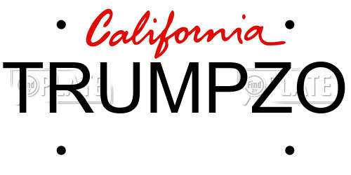 TRUMPZO California License Plate