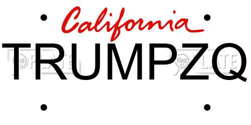 TRUMPZQ California License Plate