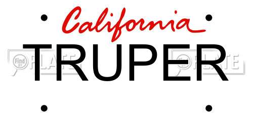 TRUPER California License Plate