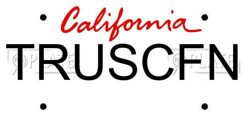 TRUSCFN California License Plate