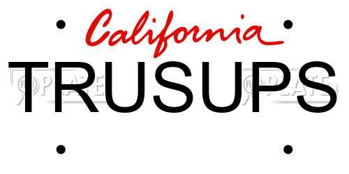 TRUSUPS California License Plate