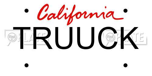 TRUUCK California License Plate