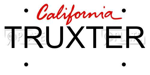 TRUXTER California License Plate