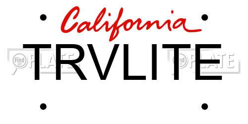 TRVLITE California License Plate