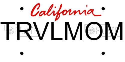 TRVLMOM California License Plate