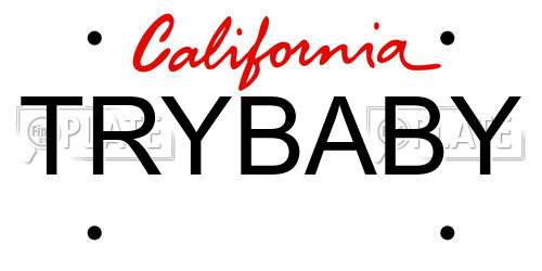 TRYBABY California License Plate