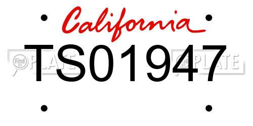 TS01947 California License Plate
