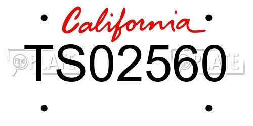 TS02560 California License Plate