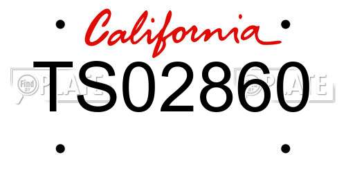TS02860 California License Plate
