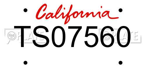 TS07560 California License Plate