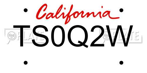 TS0Q2W California License Plate