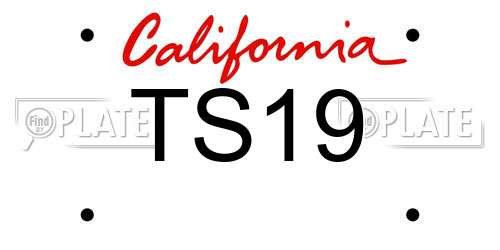 TS19 California License Plate